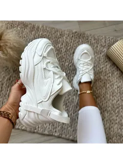 Adidasi dama casual alb WW096 T55-3